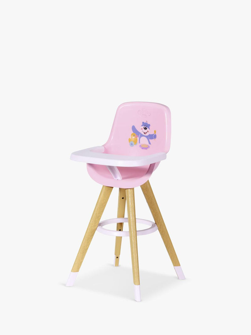 Baby Born doll highchair modern pink seat fits 43cm dolls, UK version