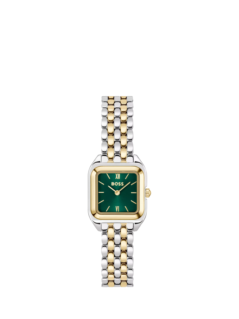 HUGO BOSS Mae Petite green dial bi-colour watch - British product