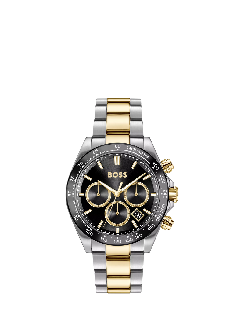 HUGO BOSS Here chronograph watch bi-colour bracelet, imported from the UK