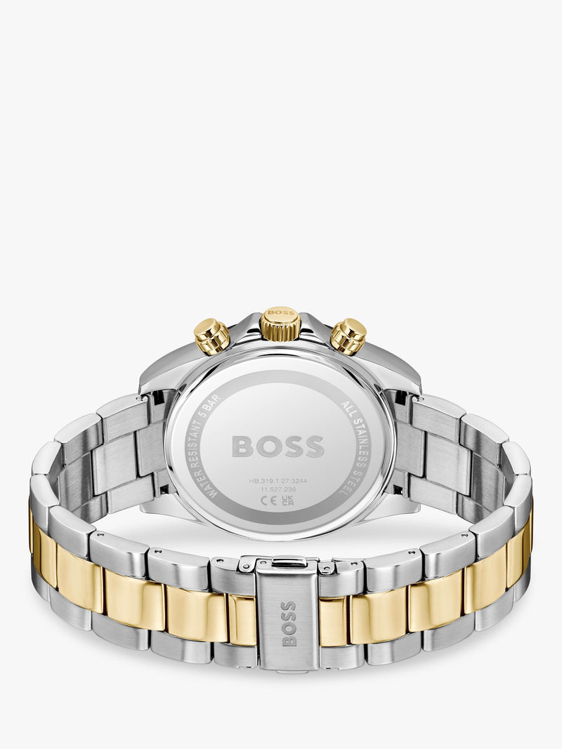 HUGO BOSS Here chronograph watch bi-colour bracelet, imported from the UK