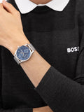 Hugo Boss men's Principle Master mesh strap watch blue dial, UK version