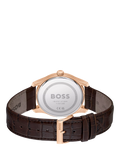 HUGO BOSS Principle Master watch 41mm brown leather strap, UK version
