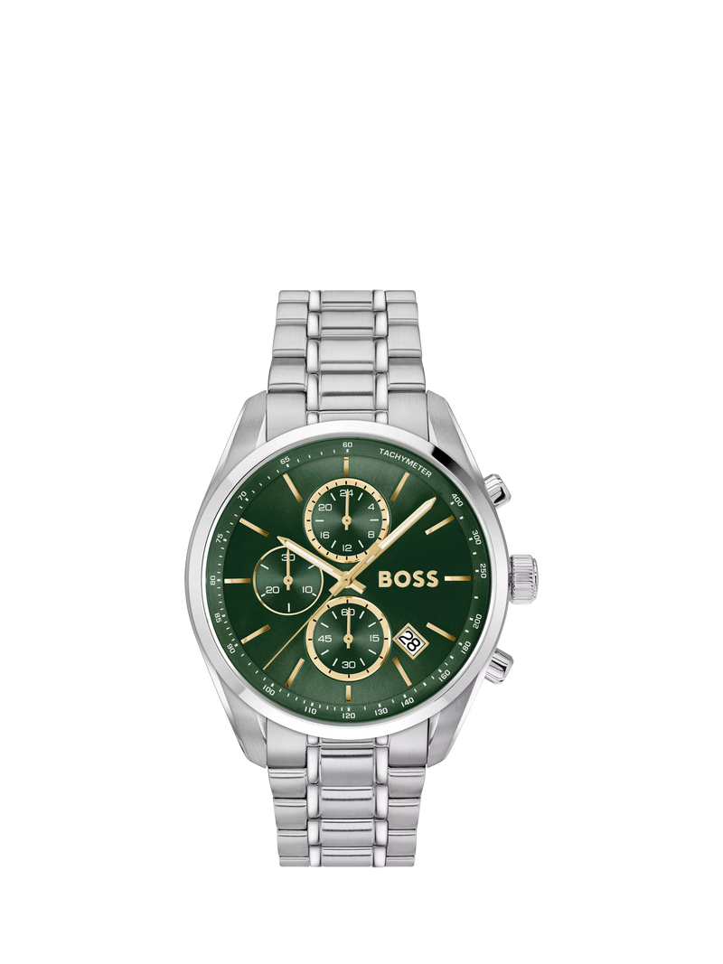HUGO BOSS chronograph watch with green dial 44.5mm (British brand)