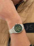 HUGO BOSS chronograph watch with green dial 44.5mm (British brand)