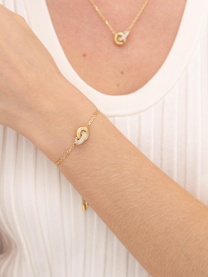 HUGO BOSS Live Precious crystal ring bracelet gold 175mm - British product