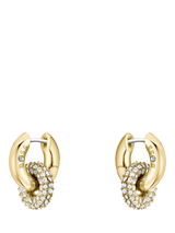 John Lewis HUGO BOSS Live Precious Crystal Huggie Hoop Earrings, Gold- Buy online at McGrocer