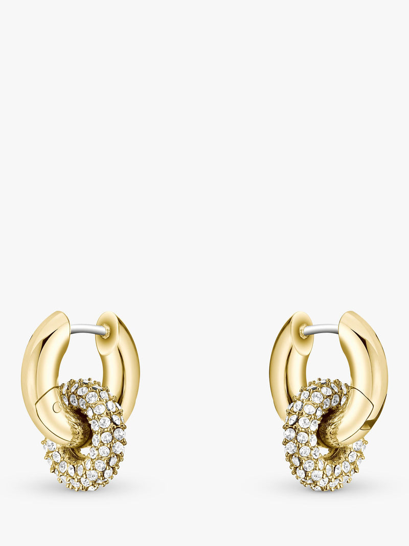 HUGO BOSS crystal huggie hoop earrings 14mm (British brand)