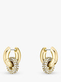 HUGO BOSS crystal huggie hoop earrings 14mm (British brand)