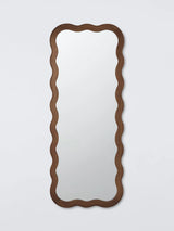 John Lewis John Lewis Wiggle Full-Length Wood Frame Wall Mirror, Walnut Finish, 160 x 60cm- Buy online at McGrocer