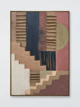 John Lewis John Lewis Rustic Geometric Shapes Textured Framed Canvas Wall Art, Multi, 100 x 70cm- Buy online at McGrocer