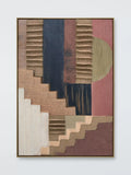 John Lewis rustic geometric shapes textured framed canvas 100x70cm - British product
