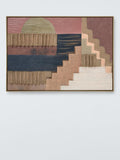 John Lewis rustic geometric shapes textured framed canvas 100x70cm - British product