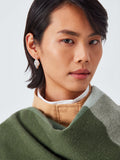 TBCo green multi block check wool scarf 50x200cm, imported from the UK