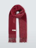 TBCo oversized wool scarf burgundy wave stripes, imported from the UK