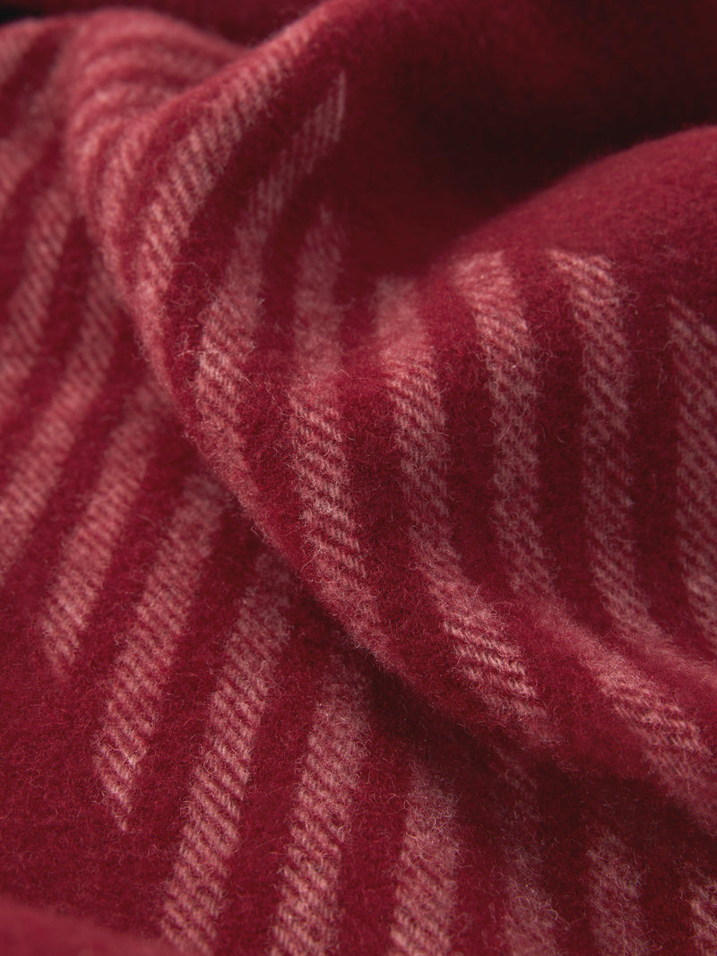 TBCo oversized wool scarf burgundy wave stripes, imported from the UK