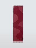 TBCo oversized wool scarf burgundy wave stripes, imported from the UK
