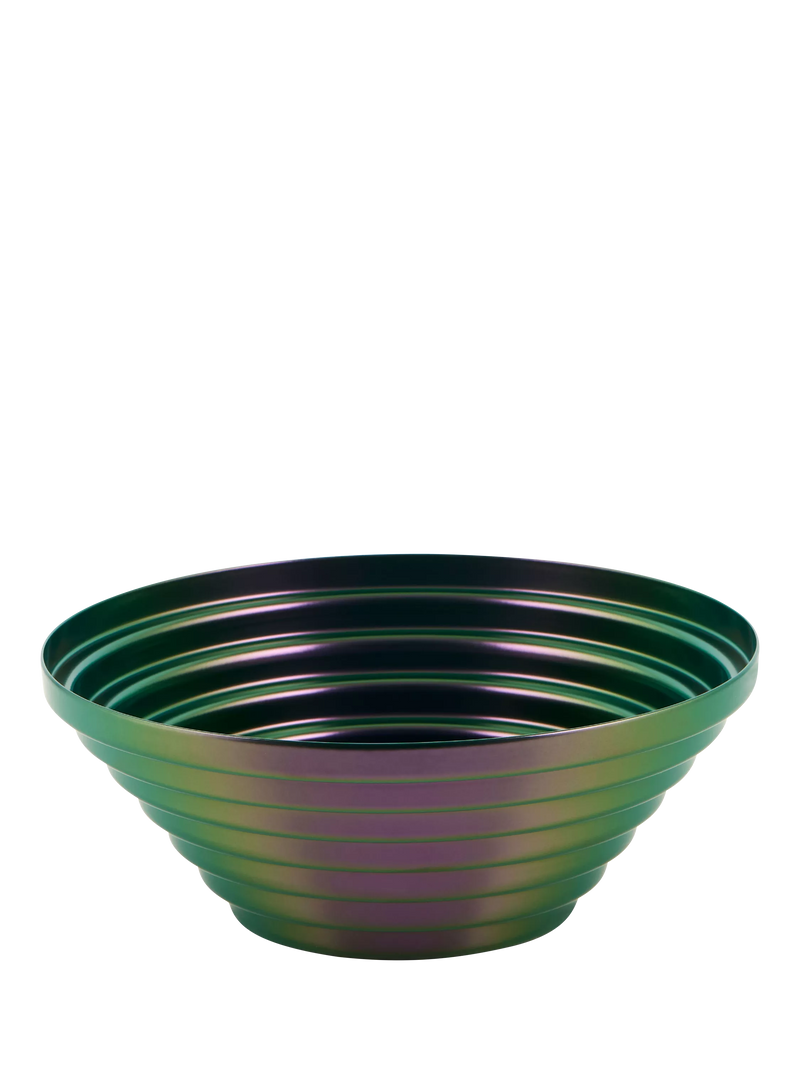 Alessi Maya iridescent steel basket 20cm green purple - British product