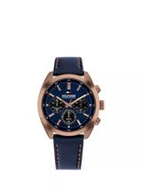 John Lewis Tommy Hilfiger Men's Chronograph Leather Strap Watch, Blue- Buy online at McGrocer