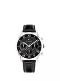 Tommy Hilfiger men's stainless steel case leather strap watch 42mm, imported from the UK