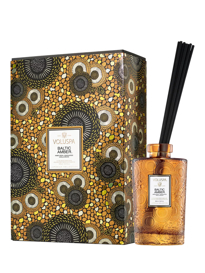 Voluspa Baltic Amber reed diffuser 500ml, imported from the UK