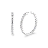 Costco UK Round Brilliant Cut Diamond Inside Out Hoop Earrings, 4.95ctw, 14ct White Gold- Buy online at McGrocer