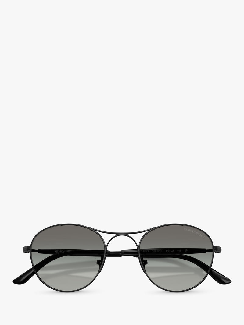 Armani Exchange AR6177 round sunglasses black frame grey gradient lens - British product
