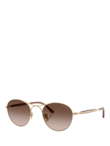 John Lewis Armani Exchange AR6177 Men's Round Sunglasses Matte Pale Gold Brown Gradient- Buy online at McGrocer