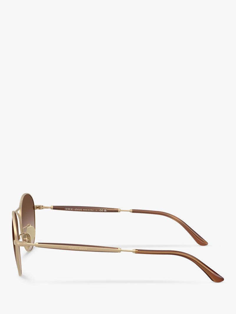 Armani Exchange round sunglasses gold brown gradient 50mm, imported from the UK