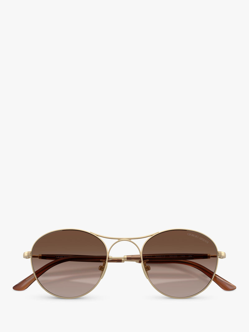 Armani Exchange round sunglasses gold brown gradient 50mm, imported from the UK