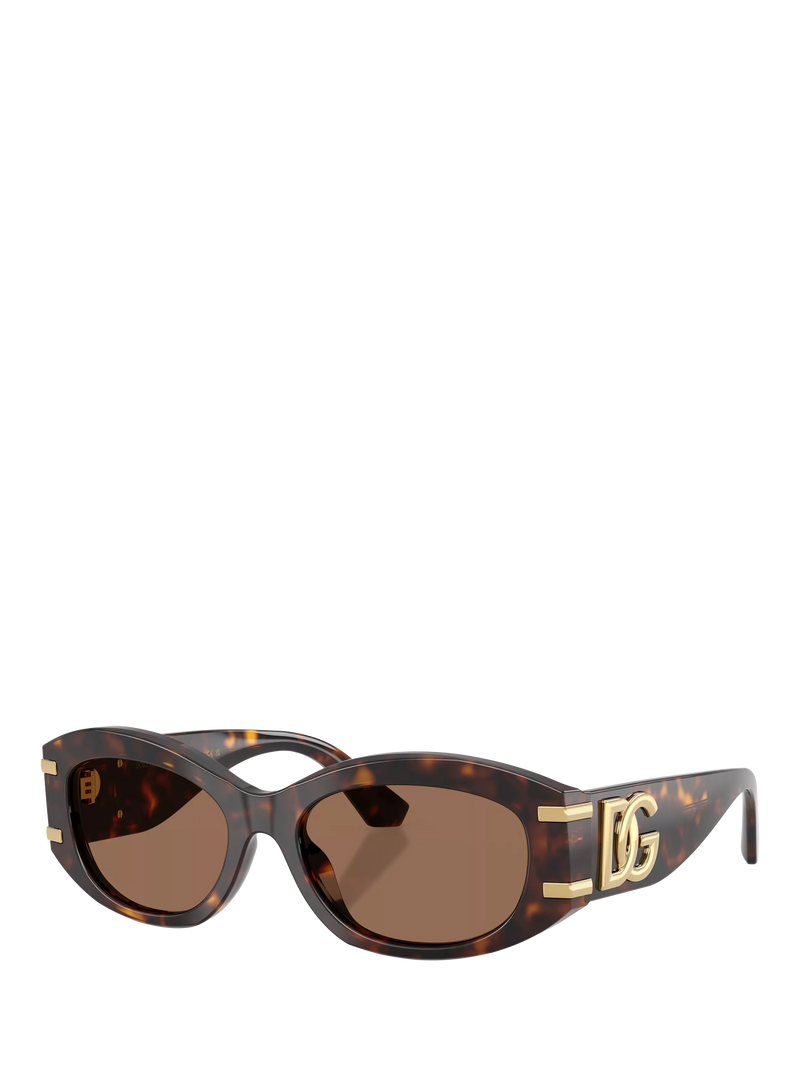 Dolce & Gabbana oval sunglasses Havana/Brown polyamide lenses, UK version