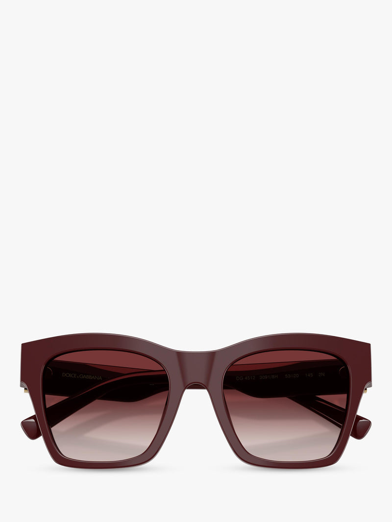 Dolce & Gabbana square sunglasses bordeaux/red gradient 53mm, imported from the UK
