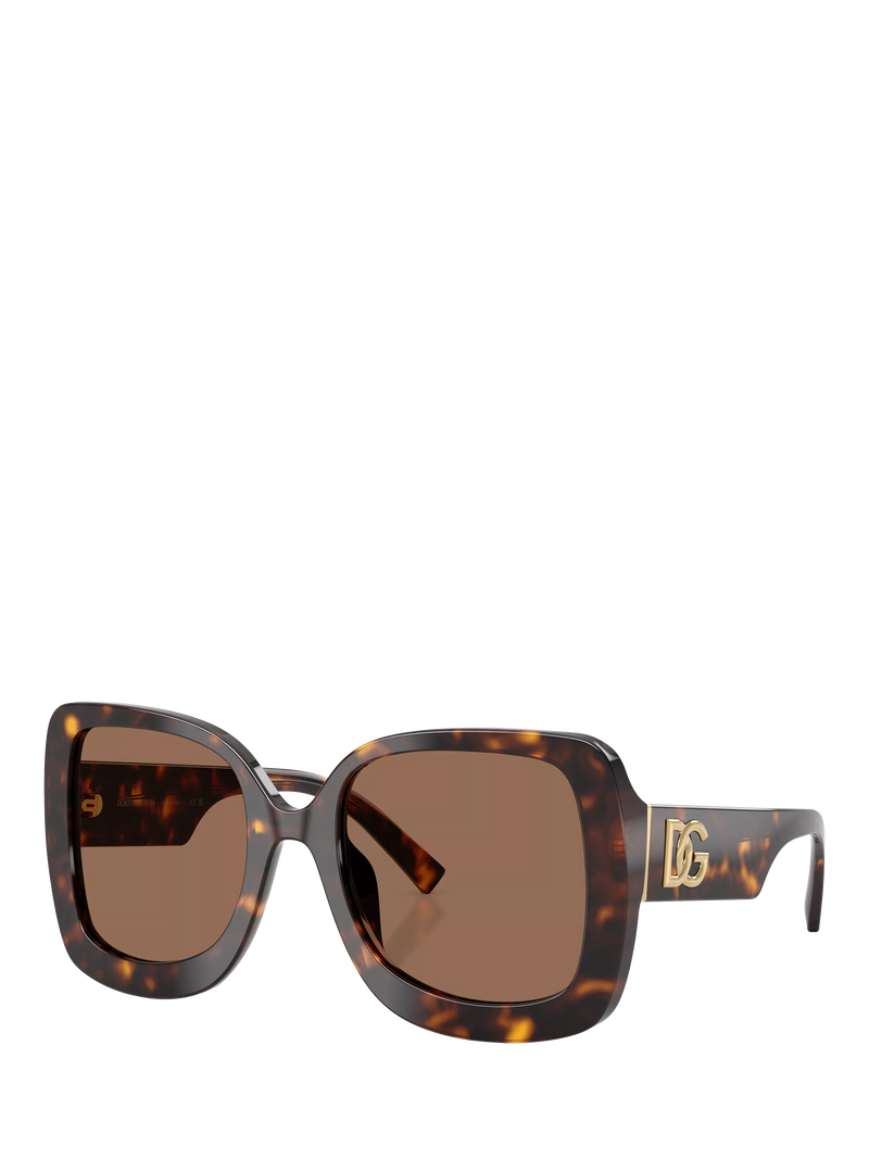 Dolce & Gabbana women's square sunglasses Havana/Brown 55mm (British brand)