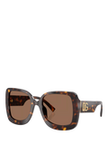Dolce & Gabbana women's square sunglasses Havana/Brown 55mm (British brand)