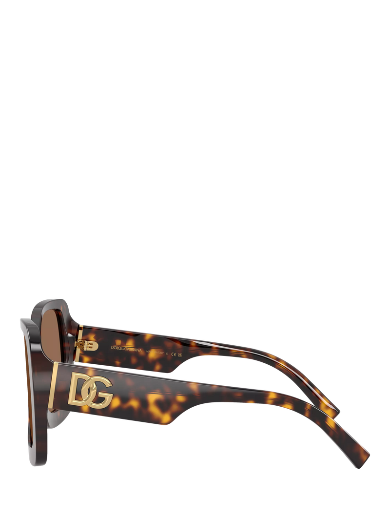 Dolce & Gabbana women's square sunglasses Havana/Brown 55mm (British brand)