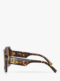 Dolce & Gabbana women's square sunglasses Havana/Brown 55mm (British brand)