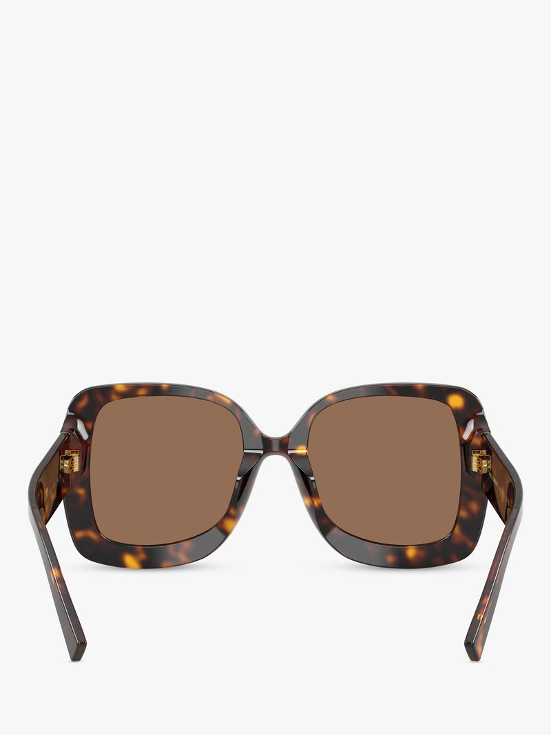 Dolce & Gabbana women's square sunglasses Havana/Brown 55mm (British brand)