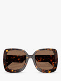 Dolce & Gabbana women's square sunglasses Havana/Brown 55mm (British brand)