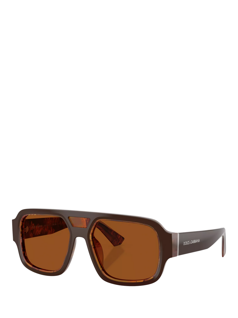 Dolce & Gabbana men's square sunglasses dark brown, imported from the UK