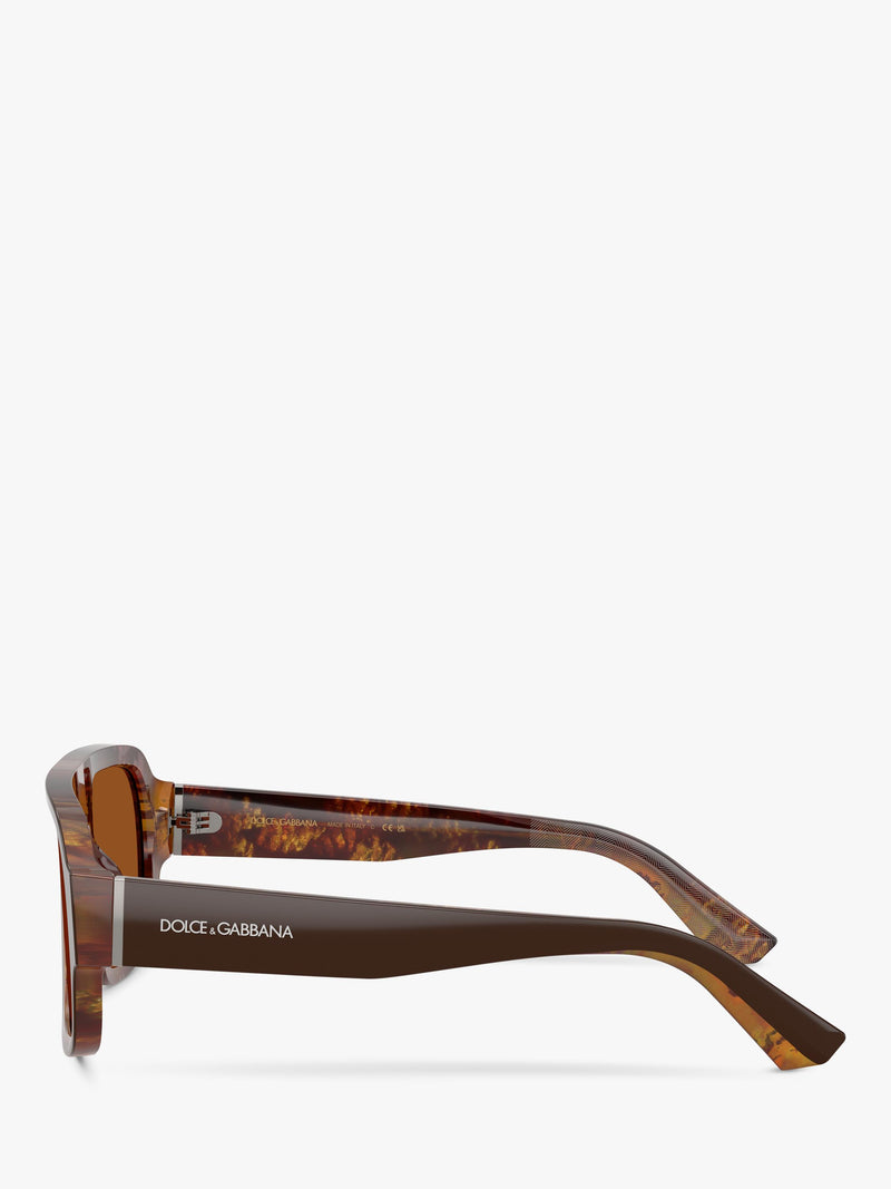 Dolce & Gabbana men's square sunglasses dark brown, imported from the UK