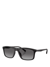 John Lewis Emporio Armani EA4257 Men's Rectangular Sunglasses Matte Black/Grey Gradient- Buy online at McGrocer