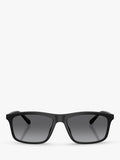 Emporio Armani rectangular sunglasses matte black grey gradient, imported from the UK
