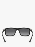 Emporio Armani rectangular sunglasses matte black grey gradient, imported from the UK