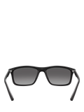 Emporio Armani rectangular sunglasses matte black grey gradient, imported from the UK