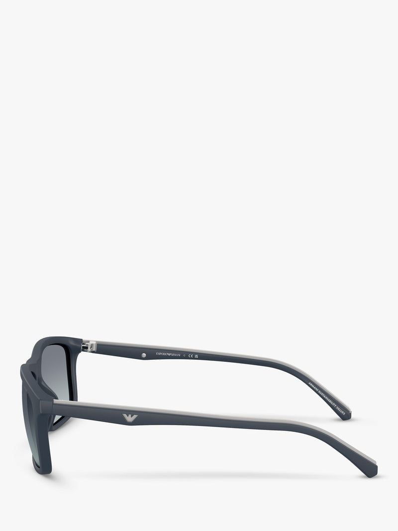 Emporio Armani rectangular sunglasses matte blue gradient - British product