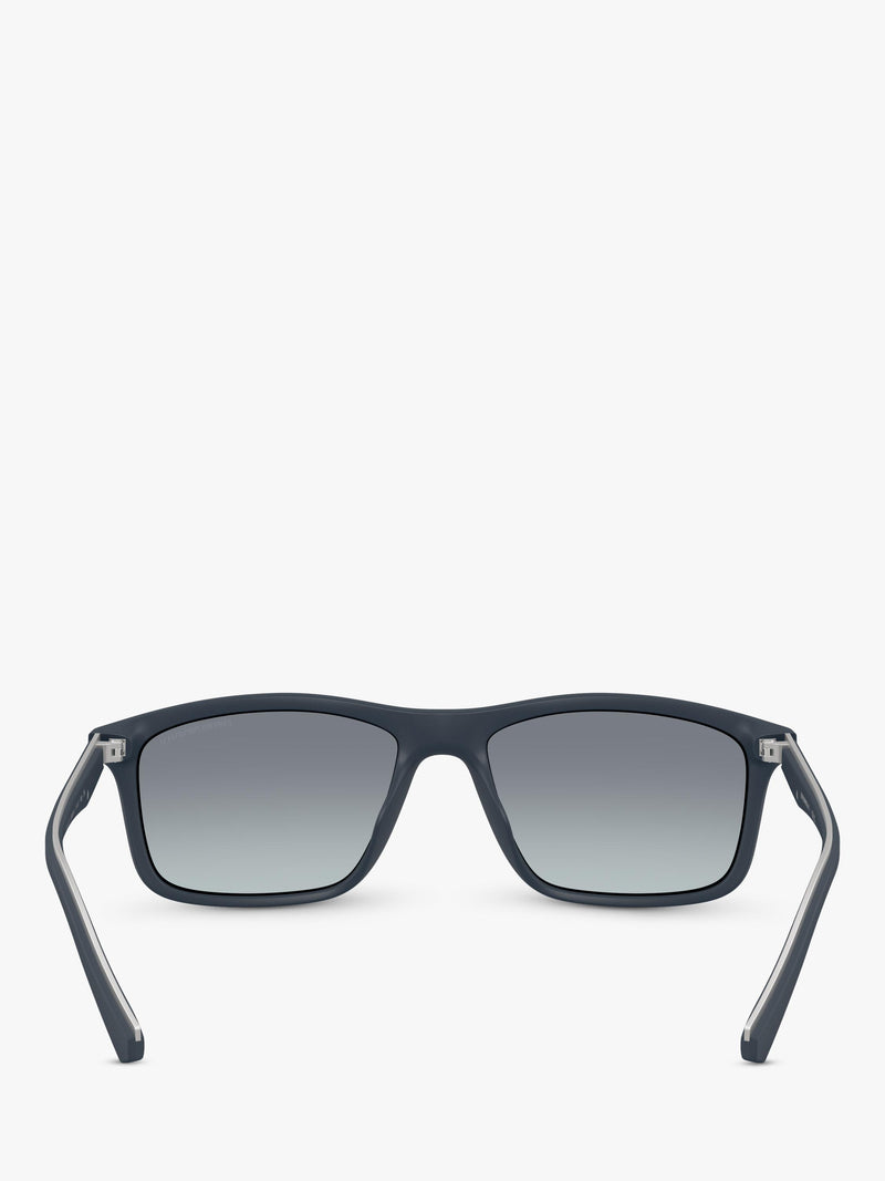 Emporio Armani rectangular sunglasses matte blue gradient - British product