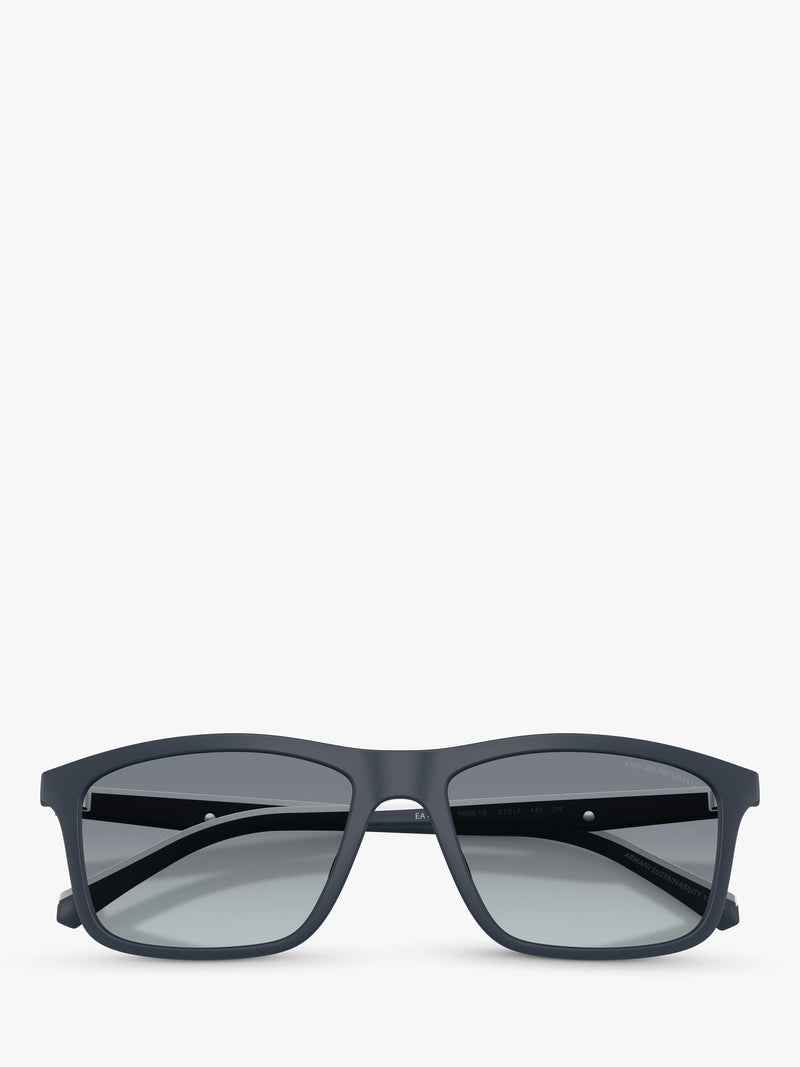 Emporio Armani rectangular sunglasses matte blue gradient - British product