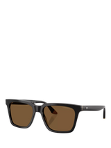 John Lewis Emporio Armani EA4260 Men's Square Sunglasses, Shiny Black/Brown- Buy online at McGrocer
