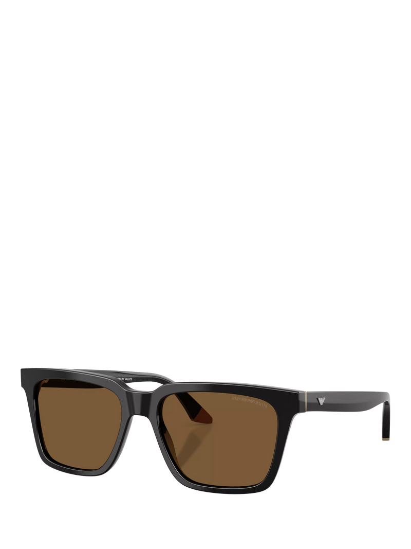 Emporio Armani square sunglasses shiny black/brown 55mm - British product