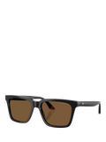 Emporio Armani square sunglasses shiny black/brown 55mm - British product
