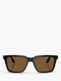 Emporio Armani square sunglasses shiny black/brown 55mm - British product